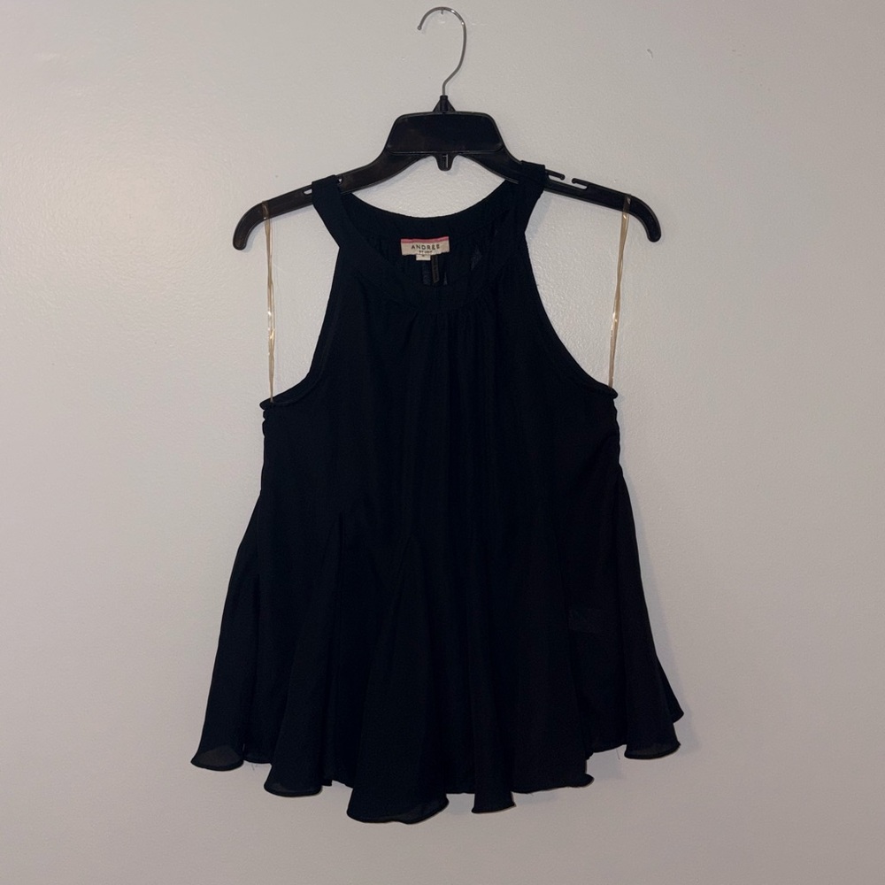 ANDREE BY UNIT Black Flowy Tank Top